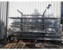8 foot wide X 12 foot high cantilever rack, (18) 4 foot arms X 1 inch wide