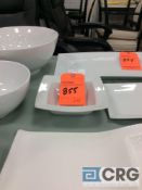 Lot of (245) white square bowls 7 1/2 in.