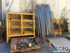 Lot of Bil-Jax scaffolding including (17) 5 X 5 feet frames, (30) braces, 5 foot and 7 foot pairs of