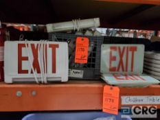 Lot consists of approx (23) fire extinguishers (ABC), (5) LED exit signs, (10) self illuminating