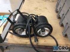 Lot of (2) pin spot lights and (2) ring frame flood lights