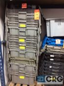 Lot of assorted gray, black and blue totes (Wash room)