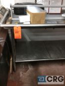 Stainless table with shelving 26 in. X 8 ‘ long