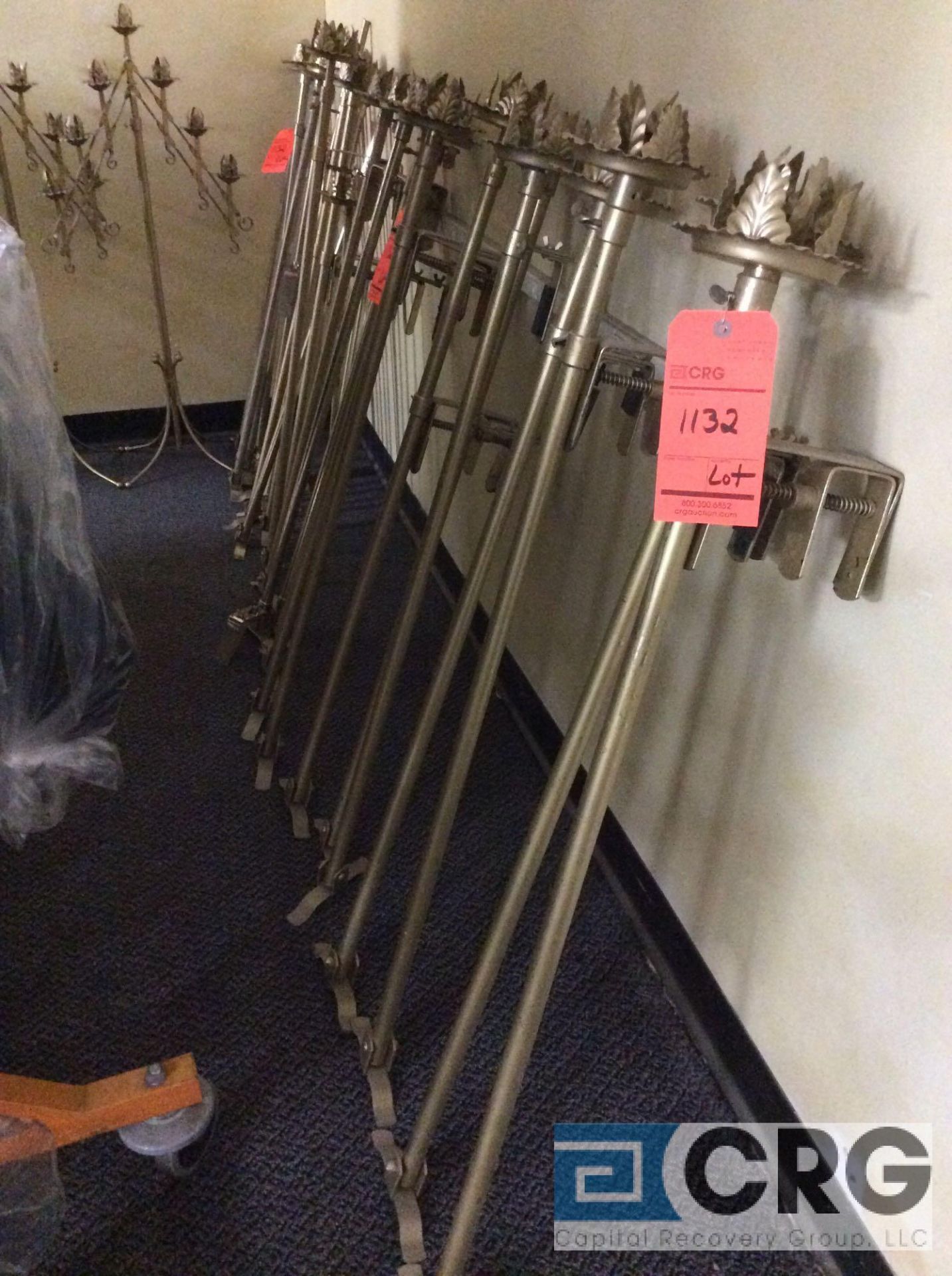 Lot of assorted brass candelabras, PEWS