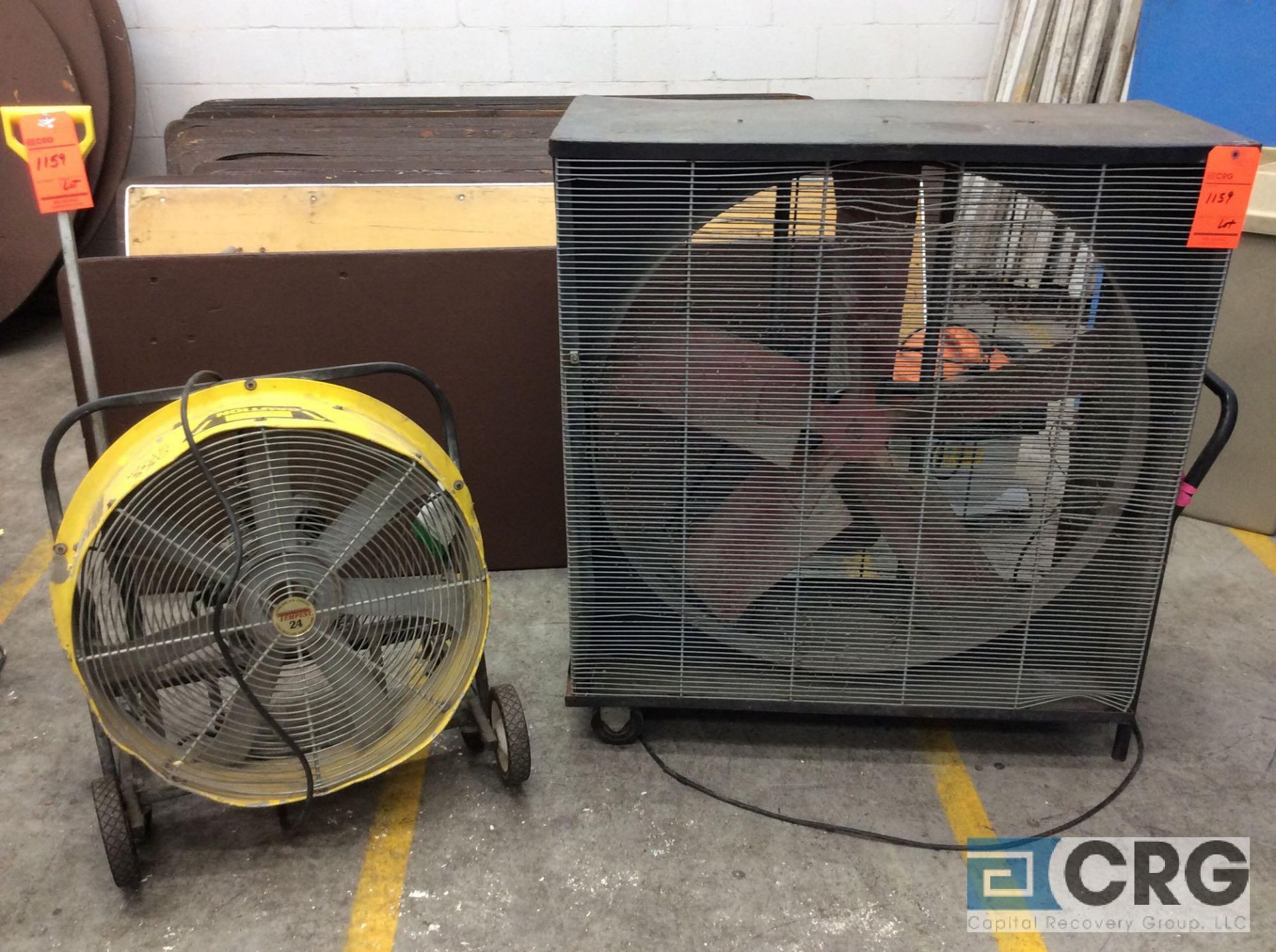 Lot consists of assorted 40 in. X 40 in. square fan, 24 in. blower, (5) moving dollies, portable - Image 3 of 6