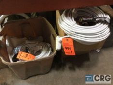 Lot of (7) 100 foot triple tap extension cords (NEW) and (1) 100 foot extension cord (NEW)
