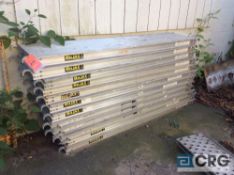 Lot of (9) Bil-Jax aluminum frame plywood deck walk boards, (75 lbs per sq ft)