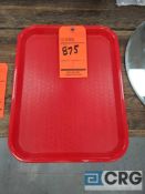 Lot of (230) red plastic food serving trays 14 in. X 10 in.