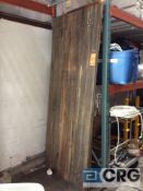 Lot consists of (1) table 36 in. x 8’ and (2) wine barrels