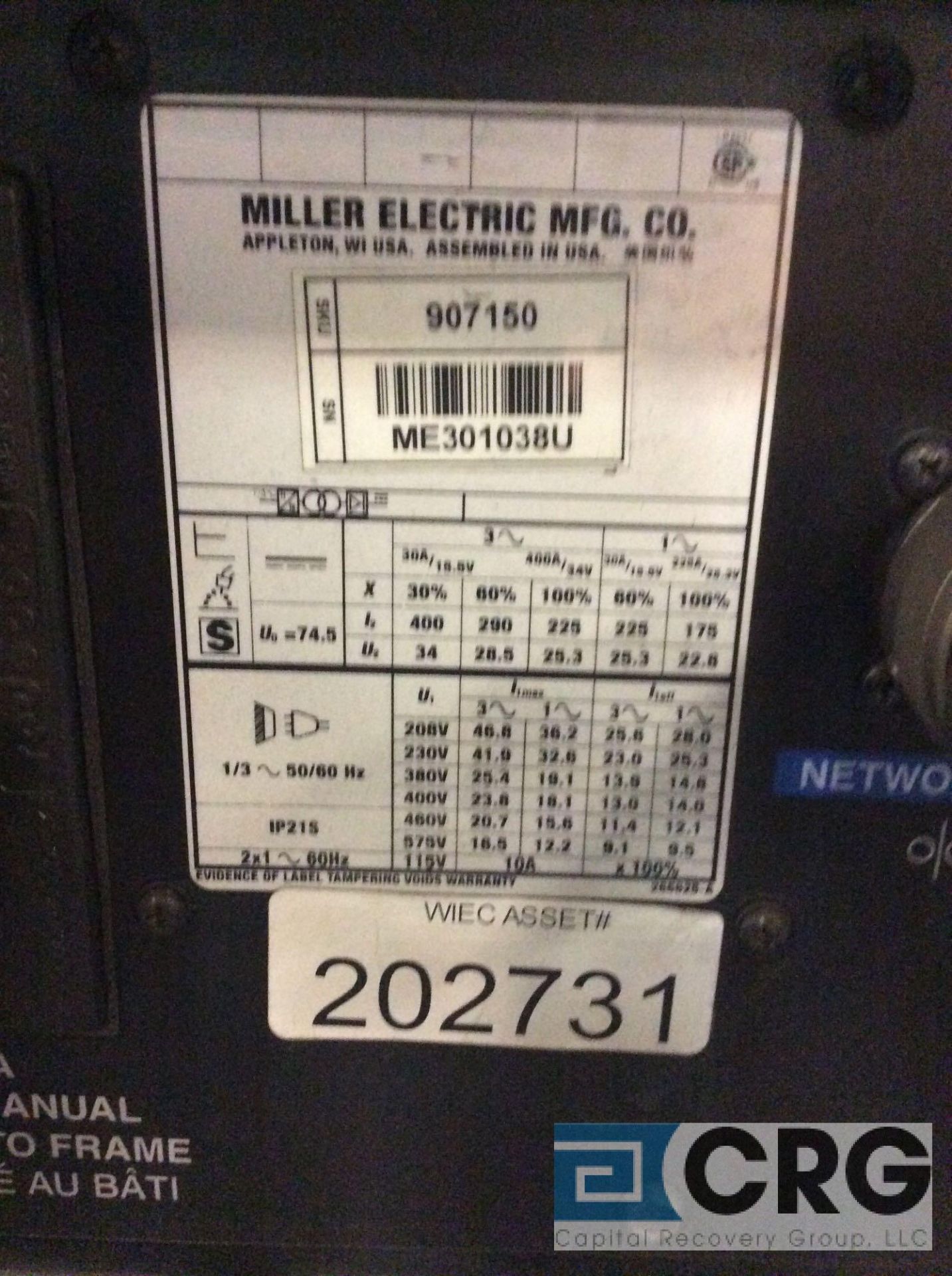 Miller AXCESS 300 welder, 3 phase With wire feed - Image 3 of 3