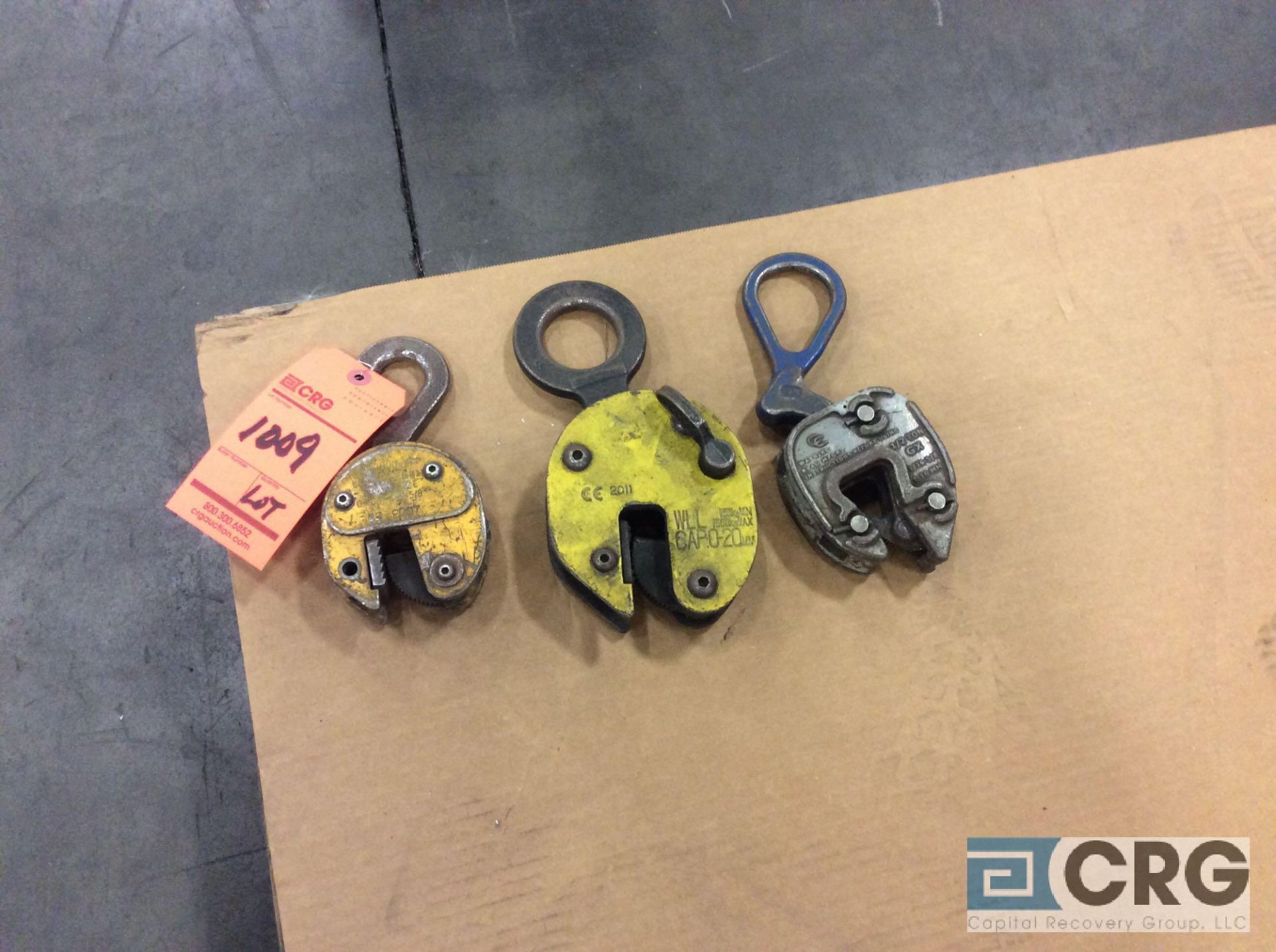 Lot of (3) asst steel lifting clamps