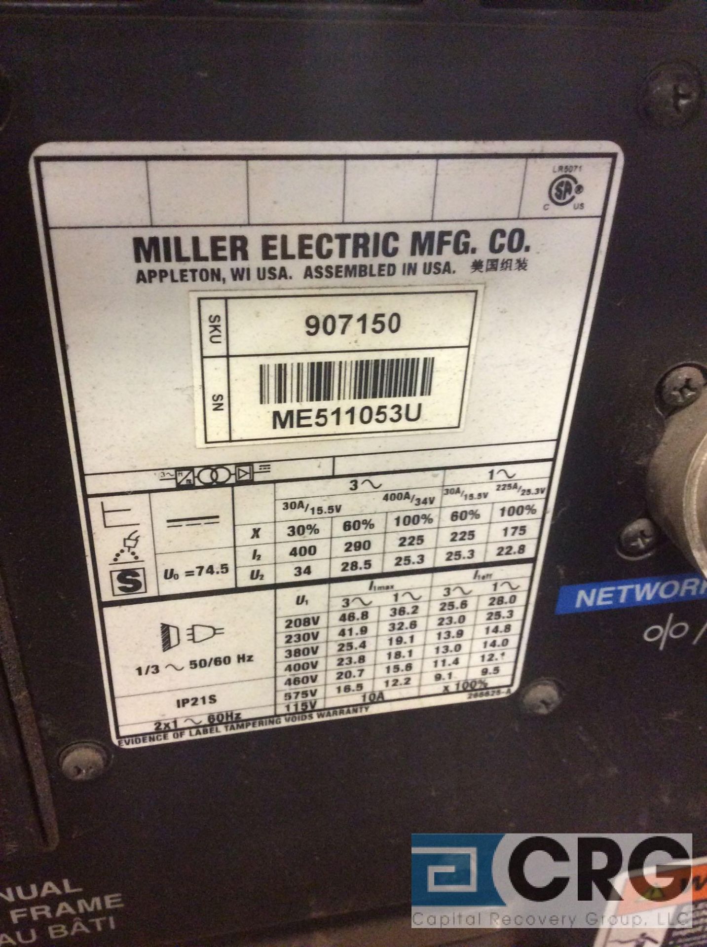 Miller AXCESS 300 welder, 3 phase With wire feed - Image 3 of 3