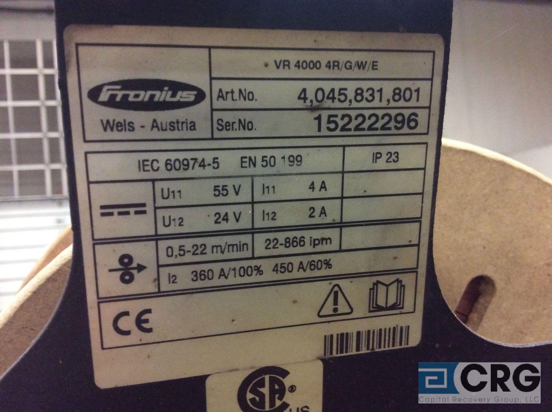 Fronius portable welder including TRANSPULS SYNERGIC 4000 power source and welder wire feed - Image 5 of 5