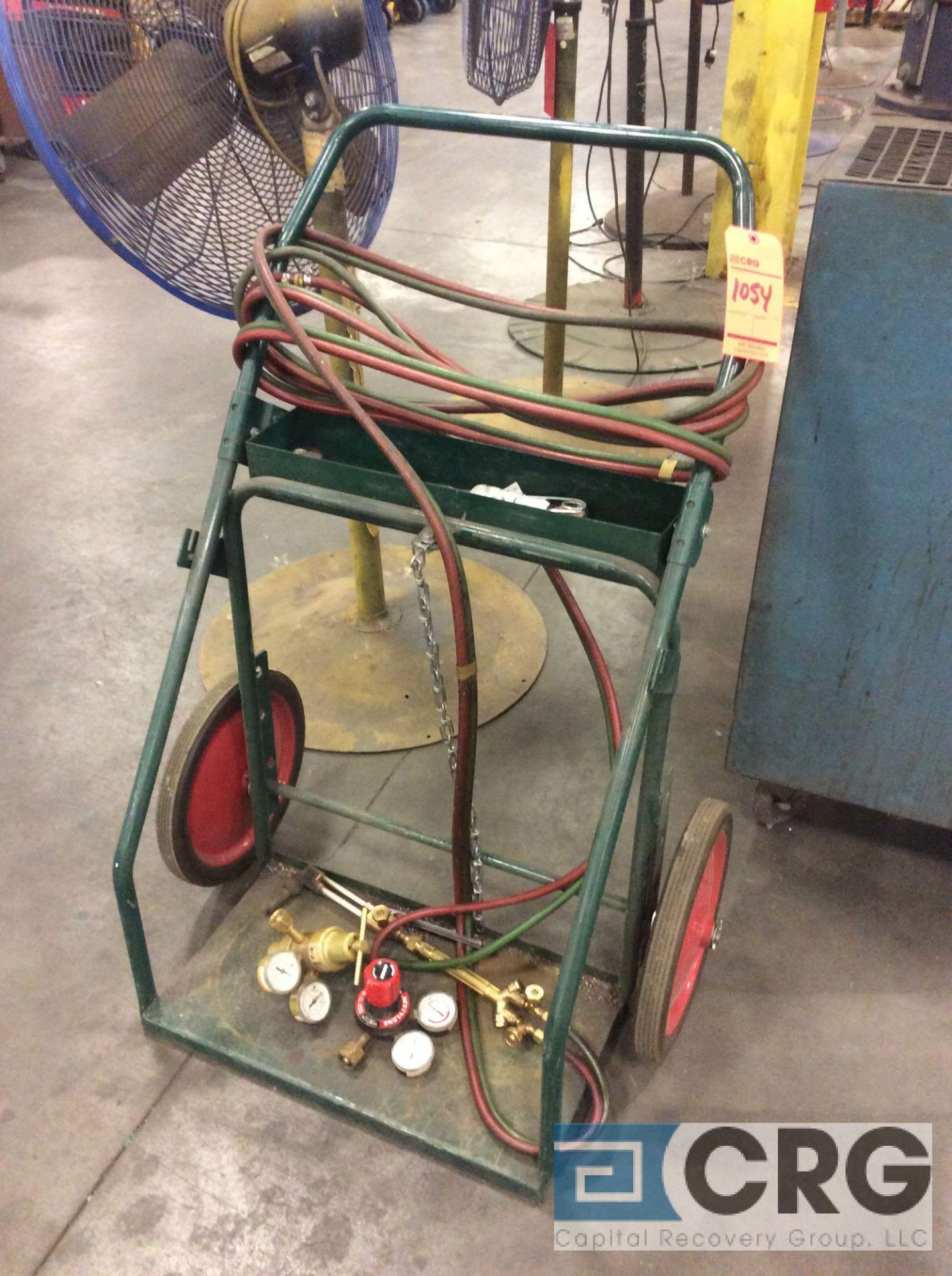 acetylene cutting torch with gages and cart
