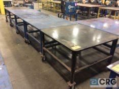 Lot of (5) 48 X 48 inch steel portable work tables