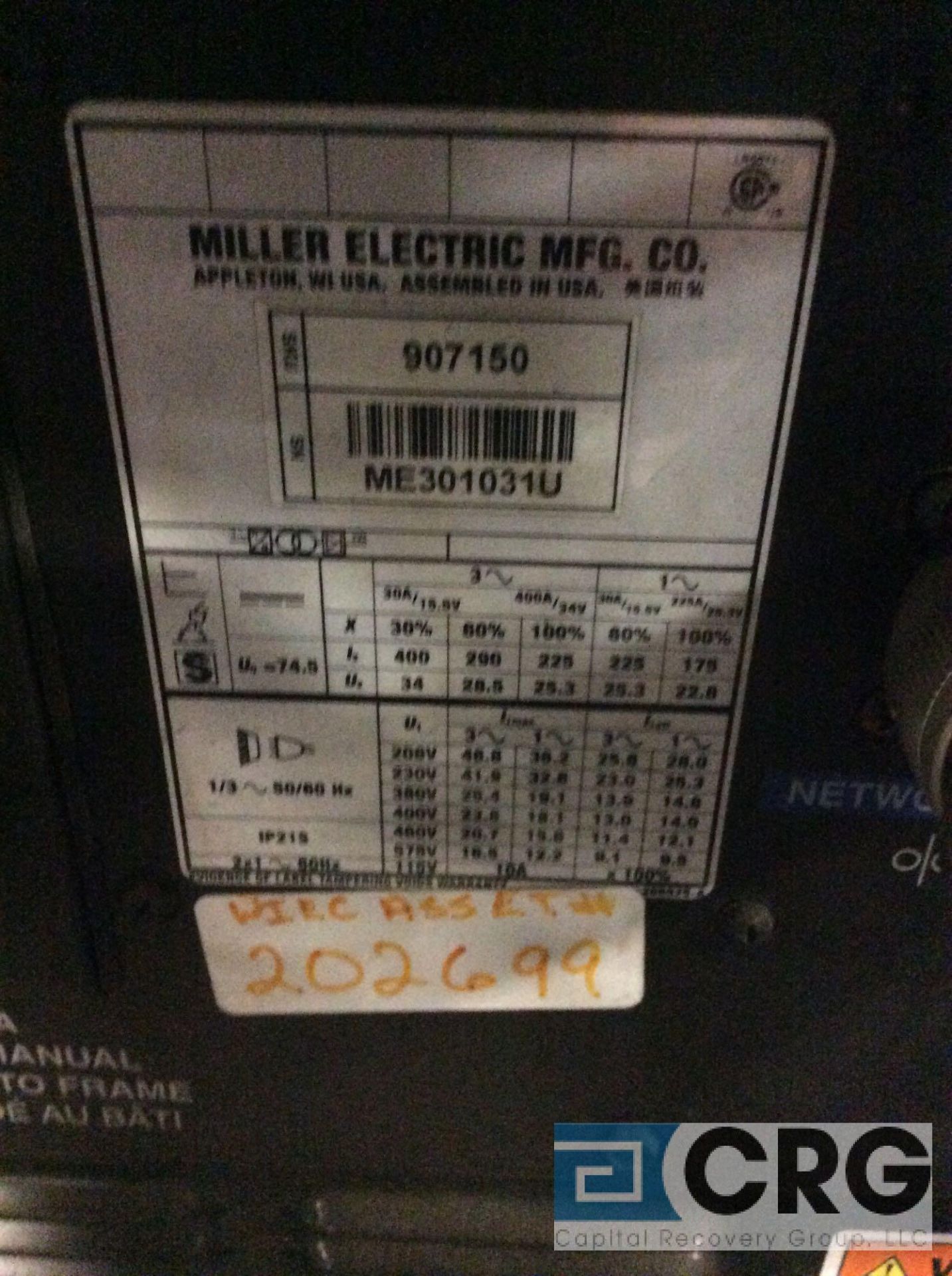 Miller AXCESS 300 welder, 3 phase With wire feed - Image 3 of 3