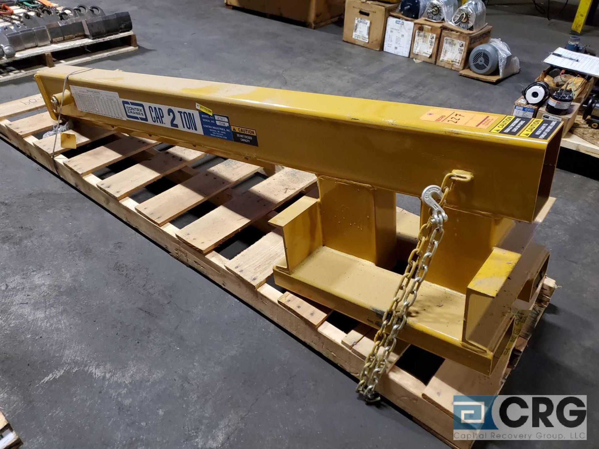 Contrx cranes boom lift forklift attachment, 2 ton capacity, m/n JLT411 extends up to 13 ft.