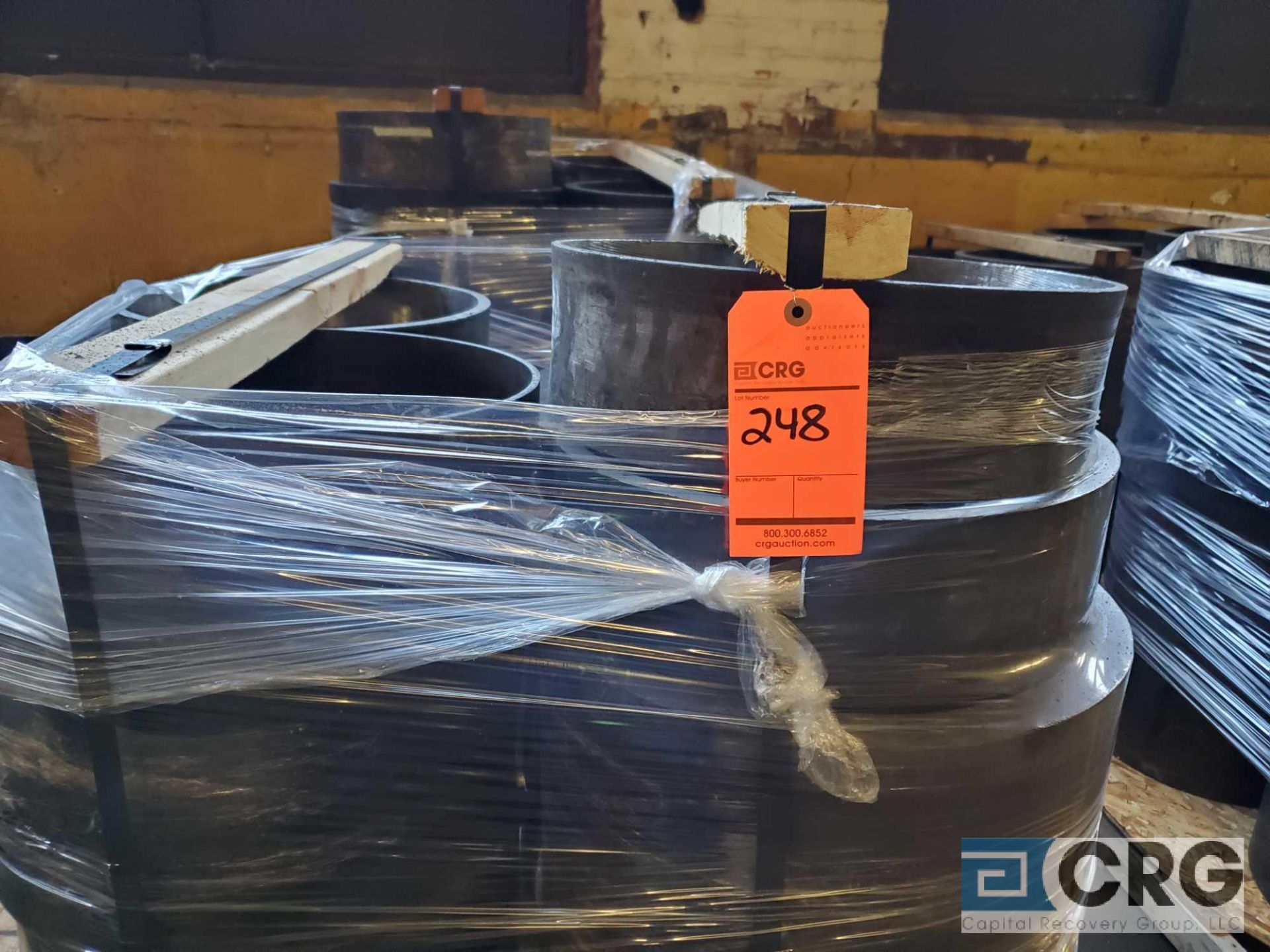 Lot of assorted round steel pipe cores, 16 in. ID, assorted lengths and thickness, including (11) - Image 4 of 4