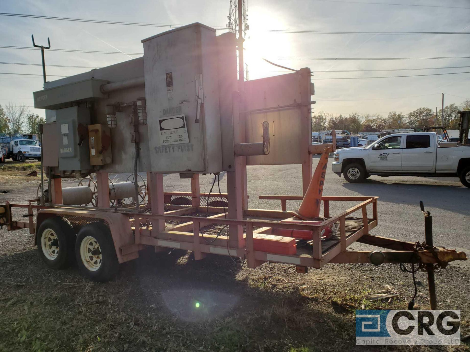 Portable cable/hose spooling cart, electric power hookups - Image 4 of 6