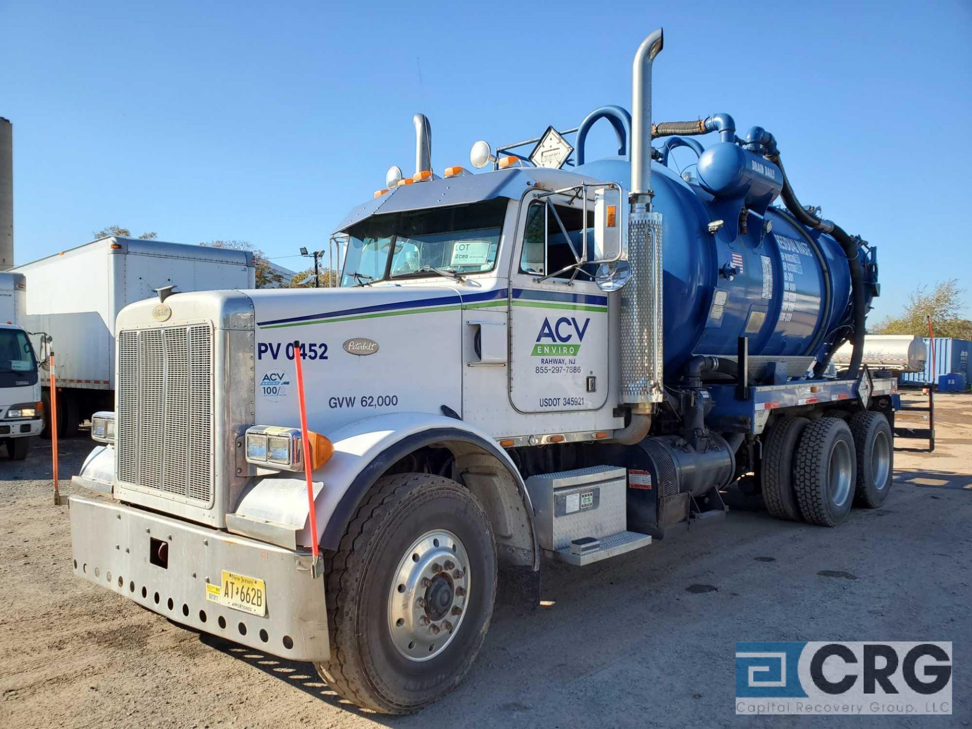 1997 Peterbilt 357 Turbo Vac Truck, 62,000 GVWR, with Presvac carbon high-dump liquid vac, PVD-