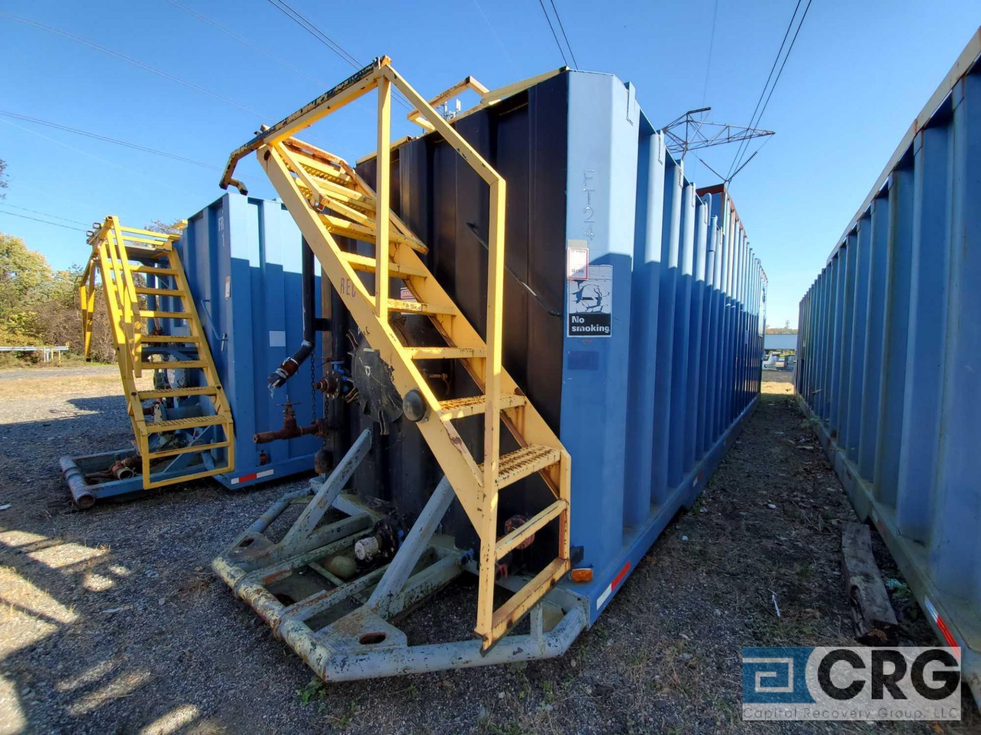 1997 VE Enterprises Tiger Frac Tank, single wall, 21,000 gal. capacity, flat roof with handrails,