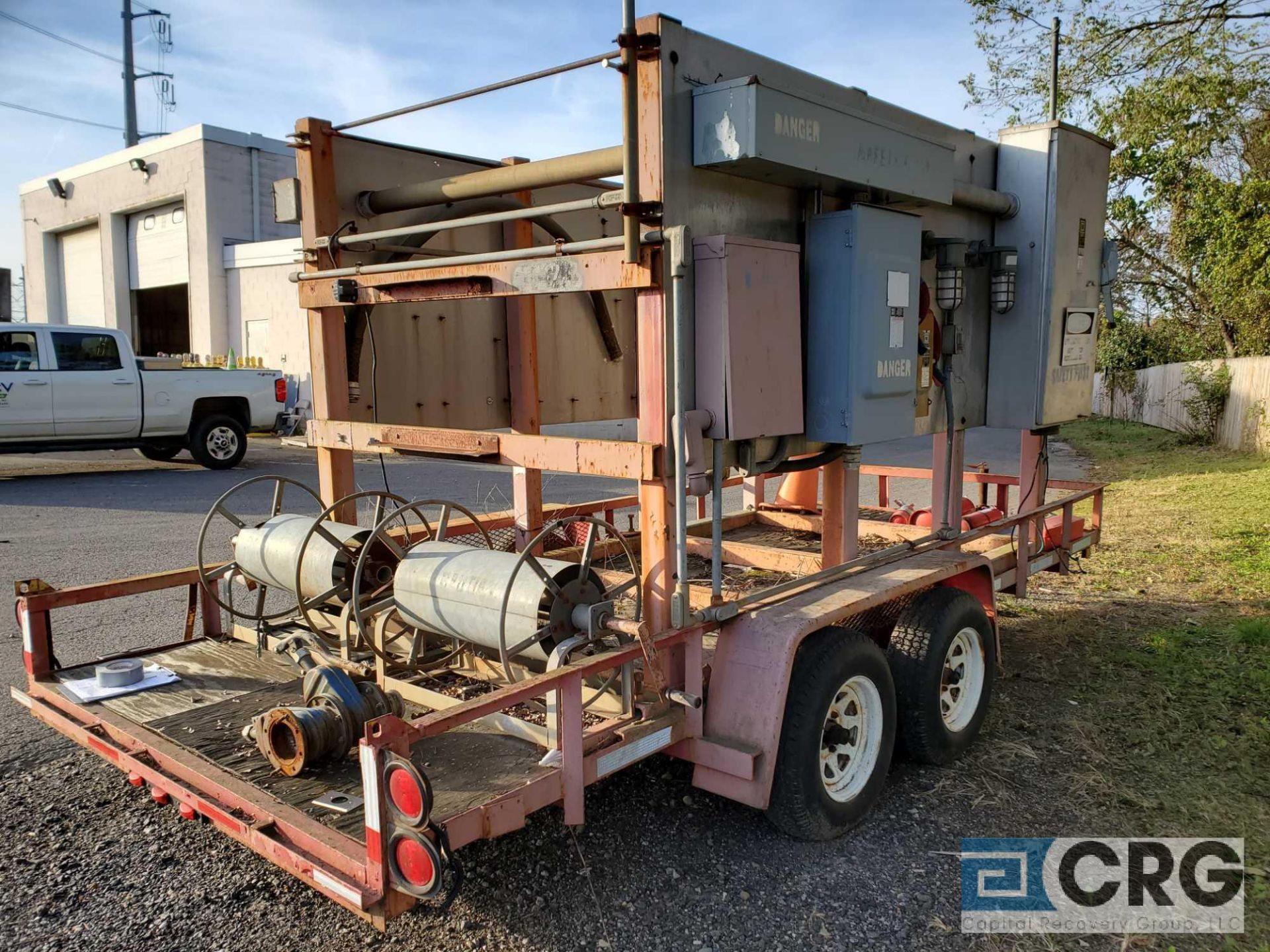 Portable cable/hose spooling cart, electric power hookups - Image 5 of 6