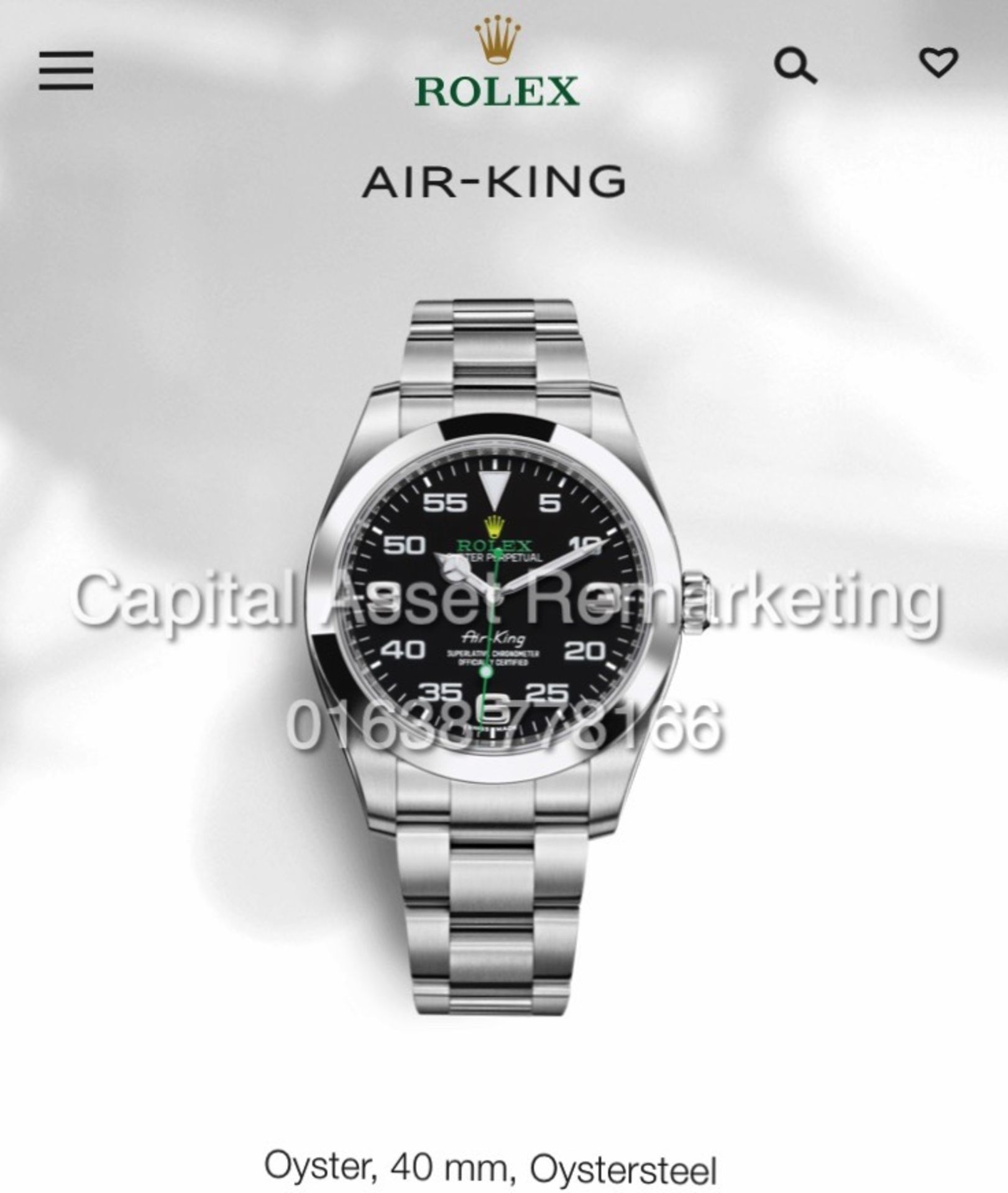 ROLEX AIR-KING OYSTERSTEEL "BRAND NEW - 2020* GENUINE ROLEX TIME PEACE - WARRANTY CARD PRESENT !!!