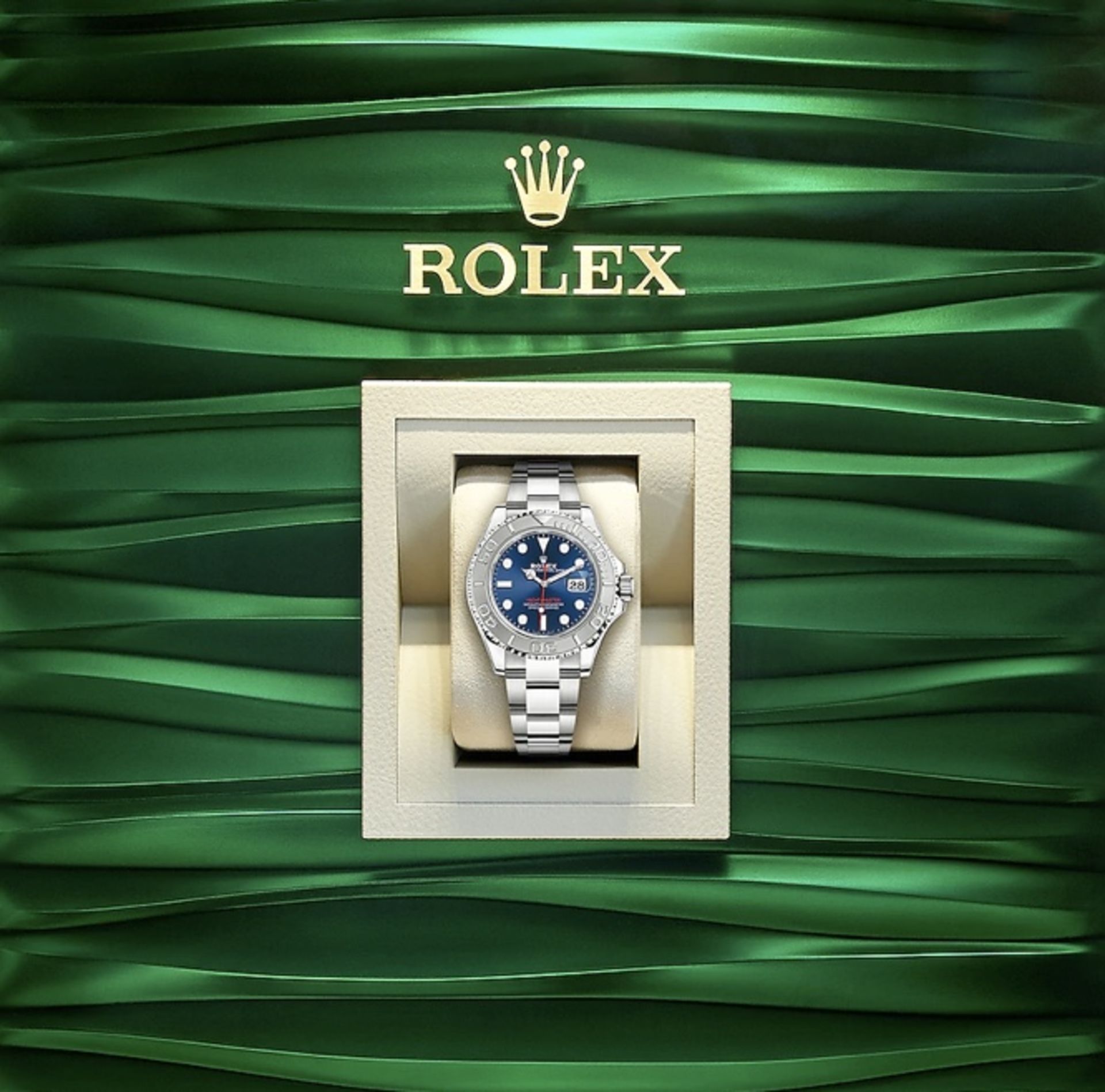 ON SALE ROLEX YATCH-MASTER 40mm "STEEL & 18ct PLATINUM - BLUE DIAL AND RED HANDS" (2020 BRAND NEW - Image 2 of 2