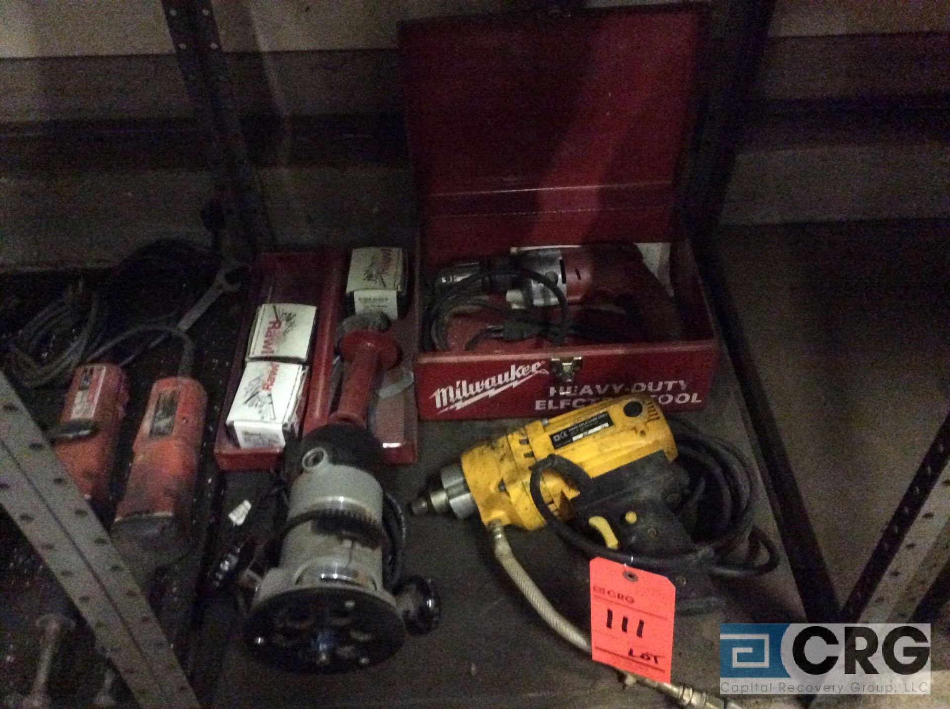 Lot of asst electric hand tools including drills, router, die grinders and impact gun - Image 3 of 3