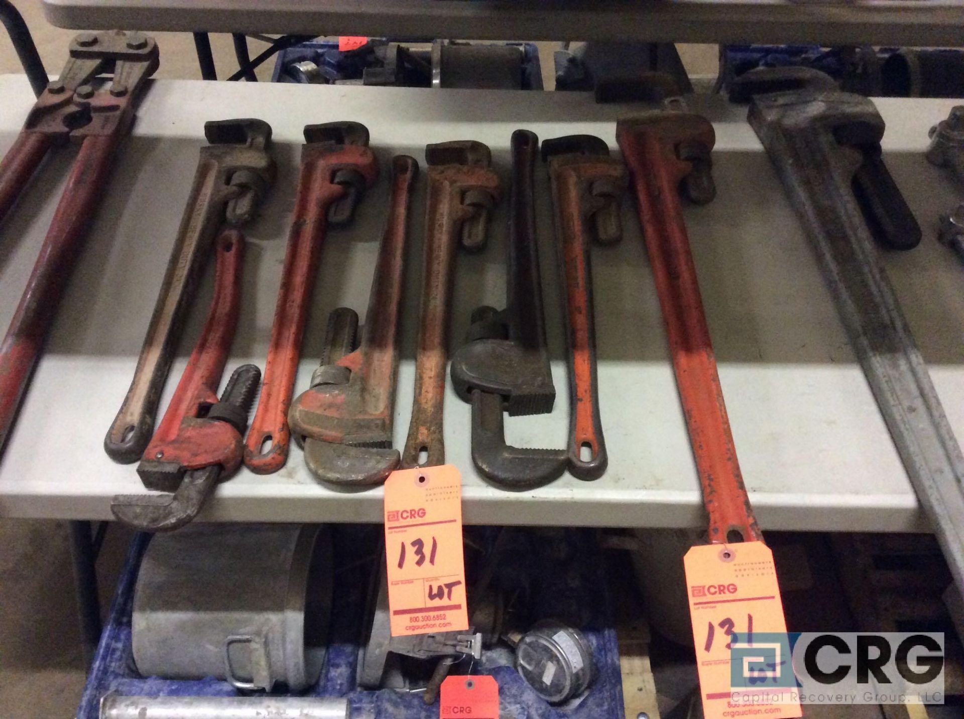 Lot of (8) asst pipe wrenches