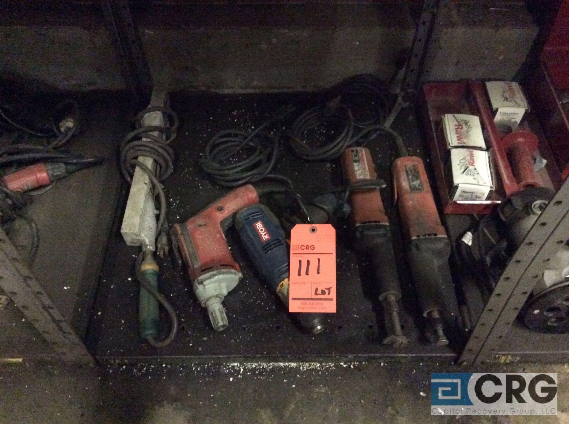 Lot of asst electric hand tools including drills, router, die grinders and impact gun - Image 2 of 3
