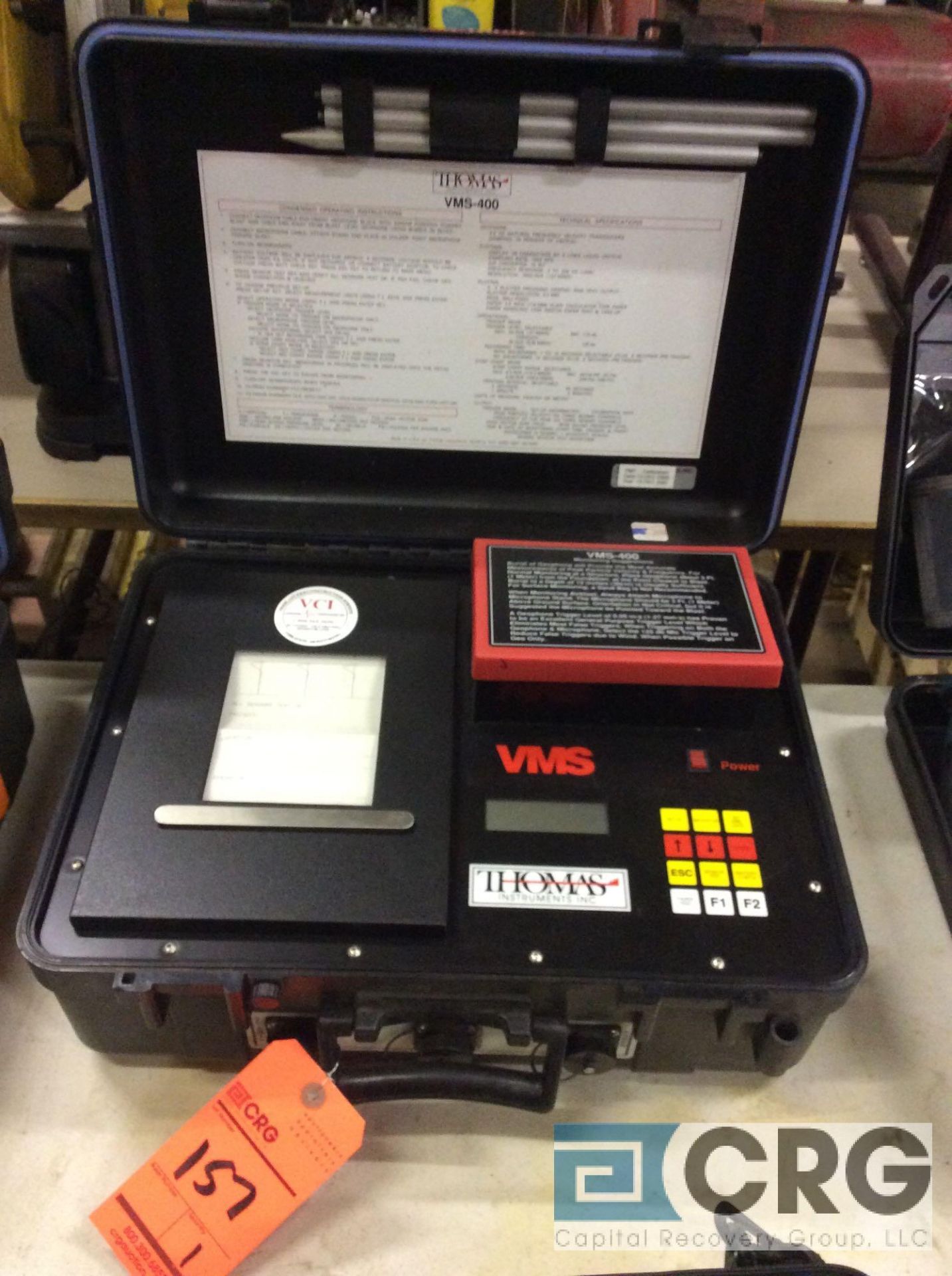 Thomas VMS-400 Seismogroaph w/printout, (2) Geophones, (1) microphone & AC charger