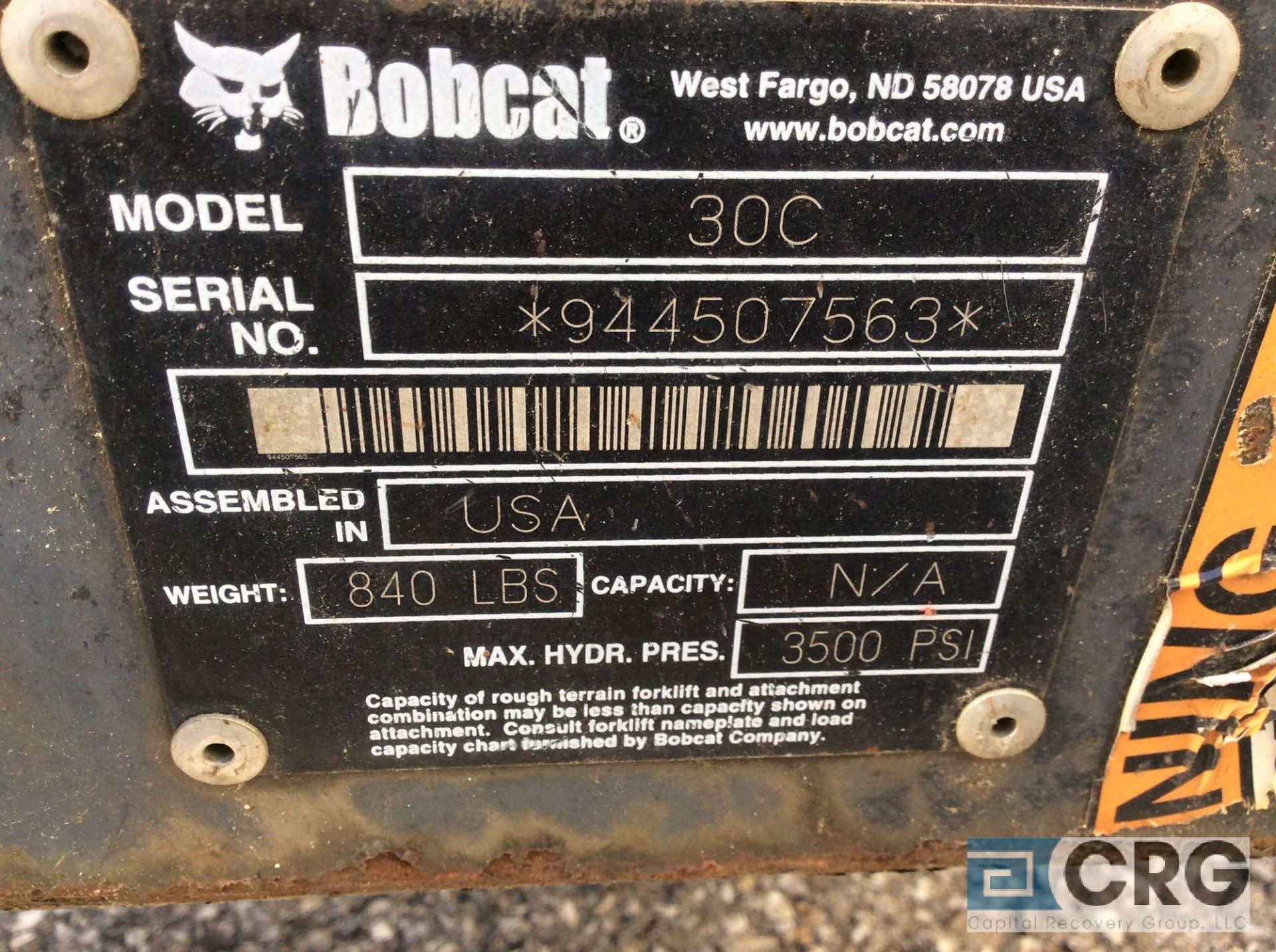Bobcat 30C auger attachment with 12 inch and 30 inch auger bits - Image 2 of 4