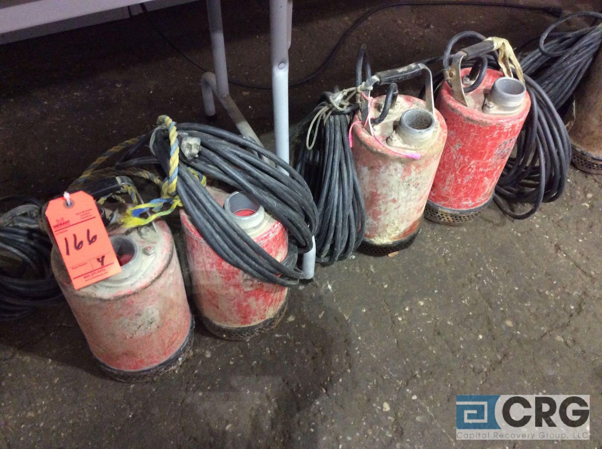 Lot of (4) submersible pumps, 2 1/4 inch out