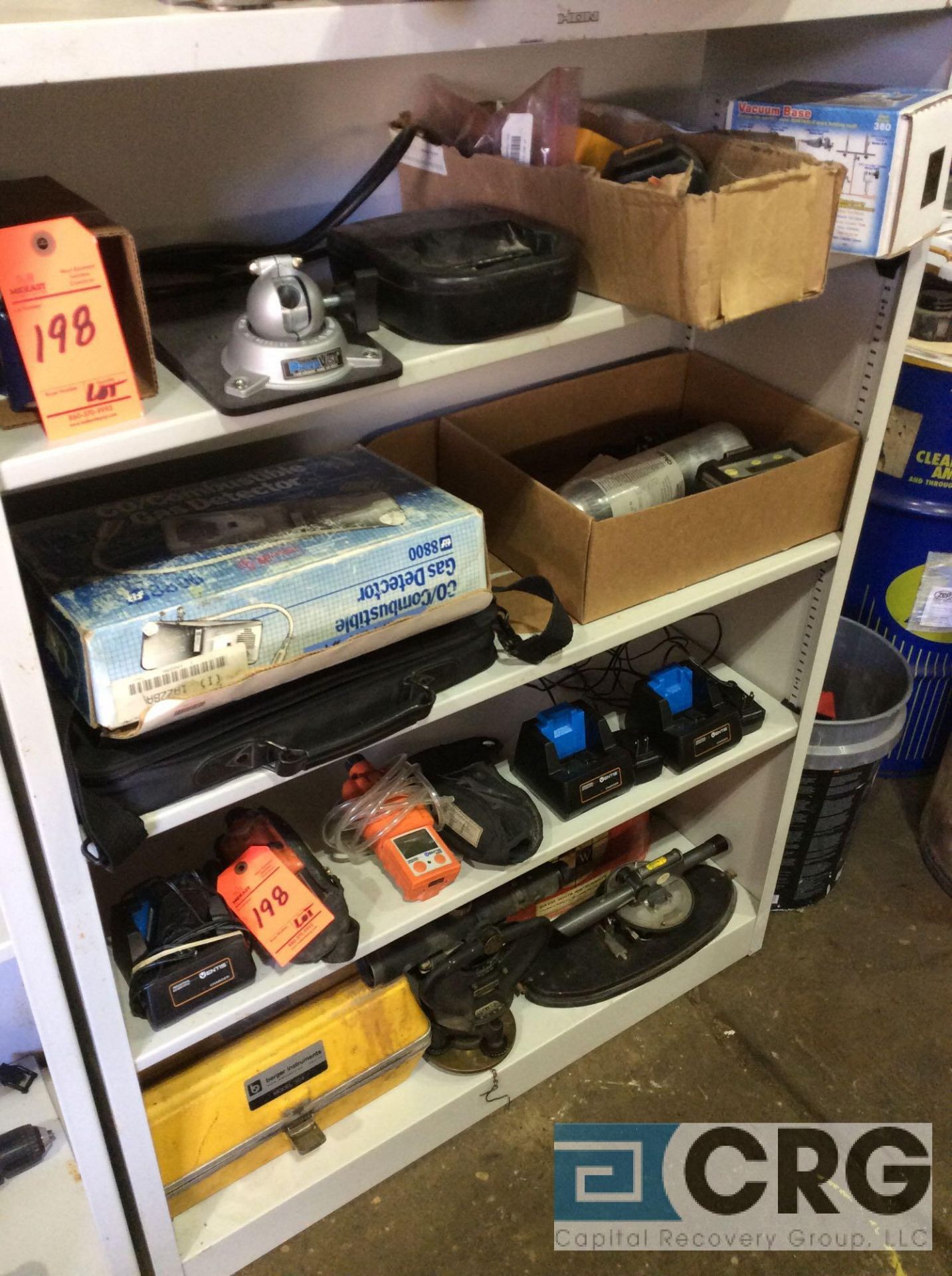 Lot of asst gas detector, and surveying items (CONTENTS OF 1 SHELF UNIT)