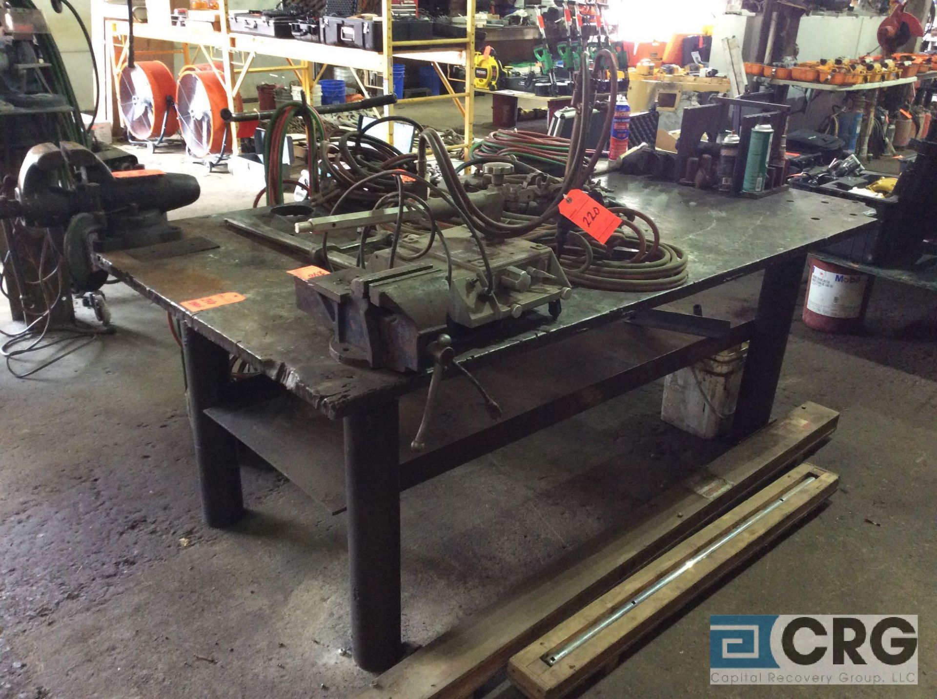 4 X 6 heavy duty steel work/welding table with (2) vises
