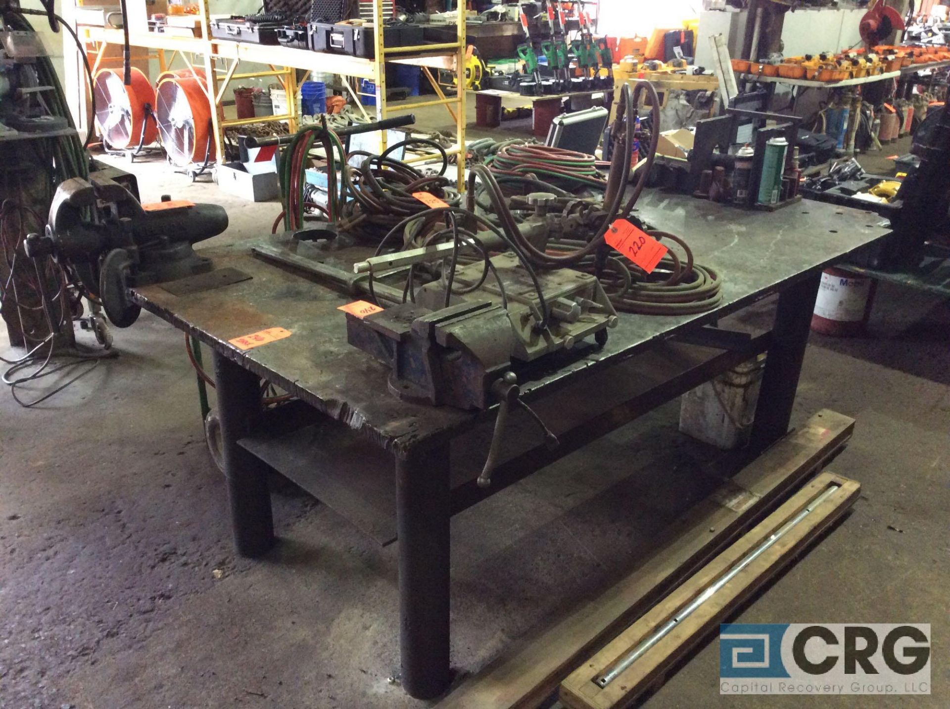 4 X 6 heavy duty steel work/welding table with (2) vises - Image 2 of 3