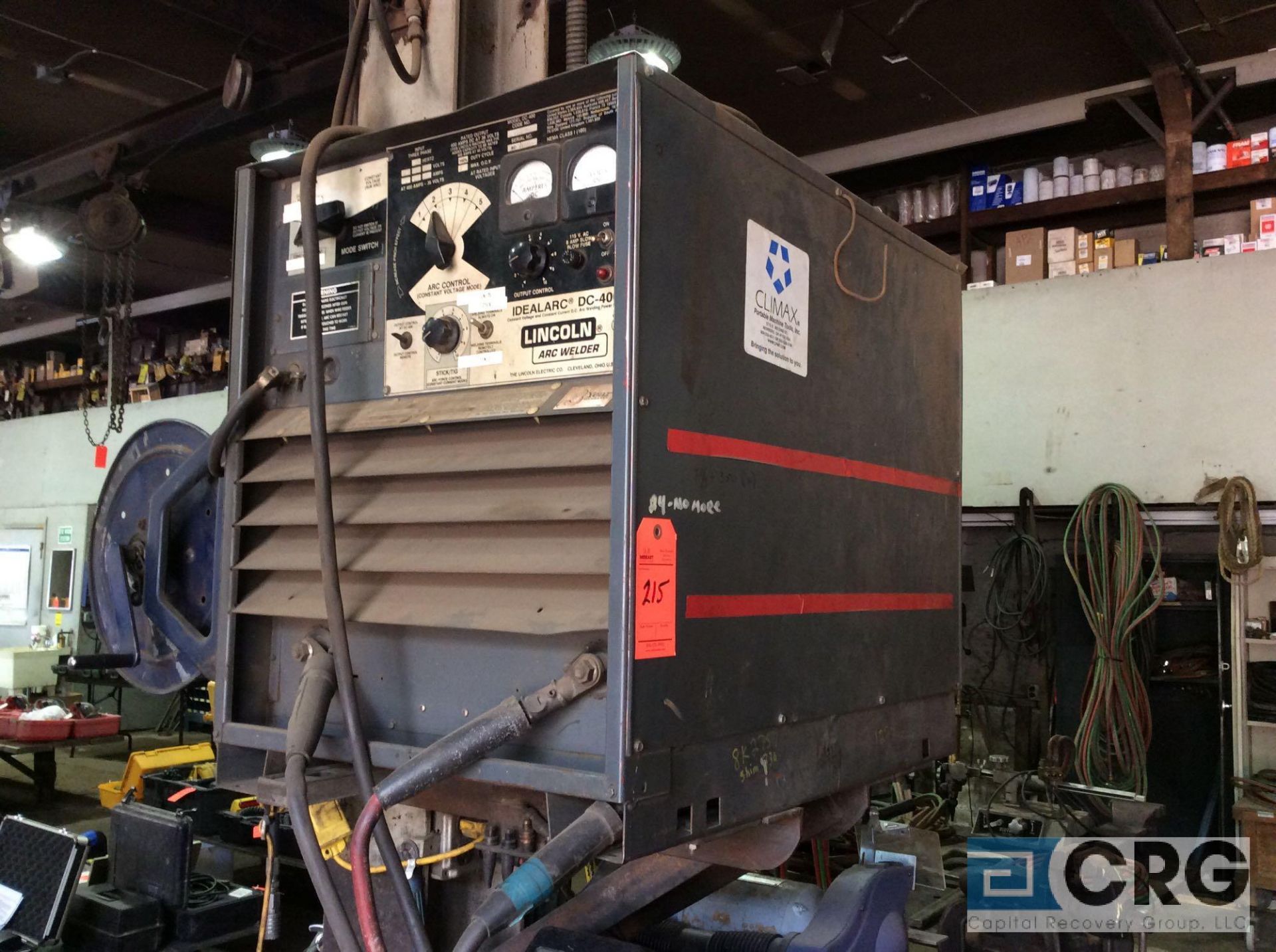 Lincoln IDEALARC DC400 arc welder (HARD WIRED AND MOUNTED ON BRACKETS)