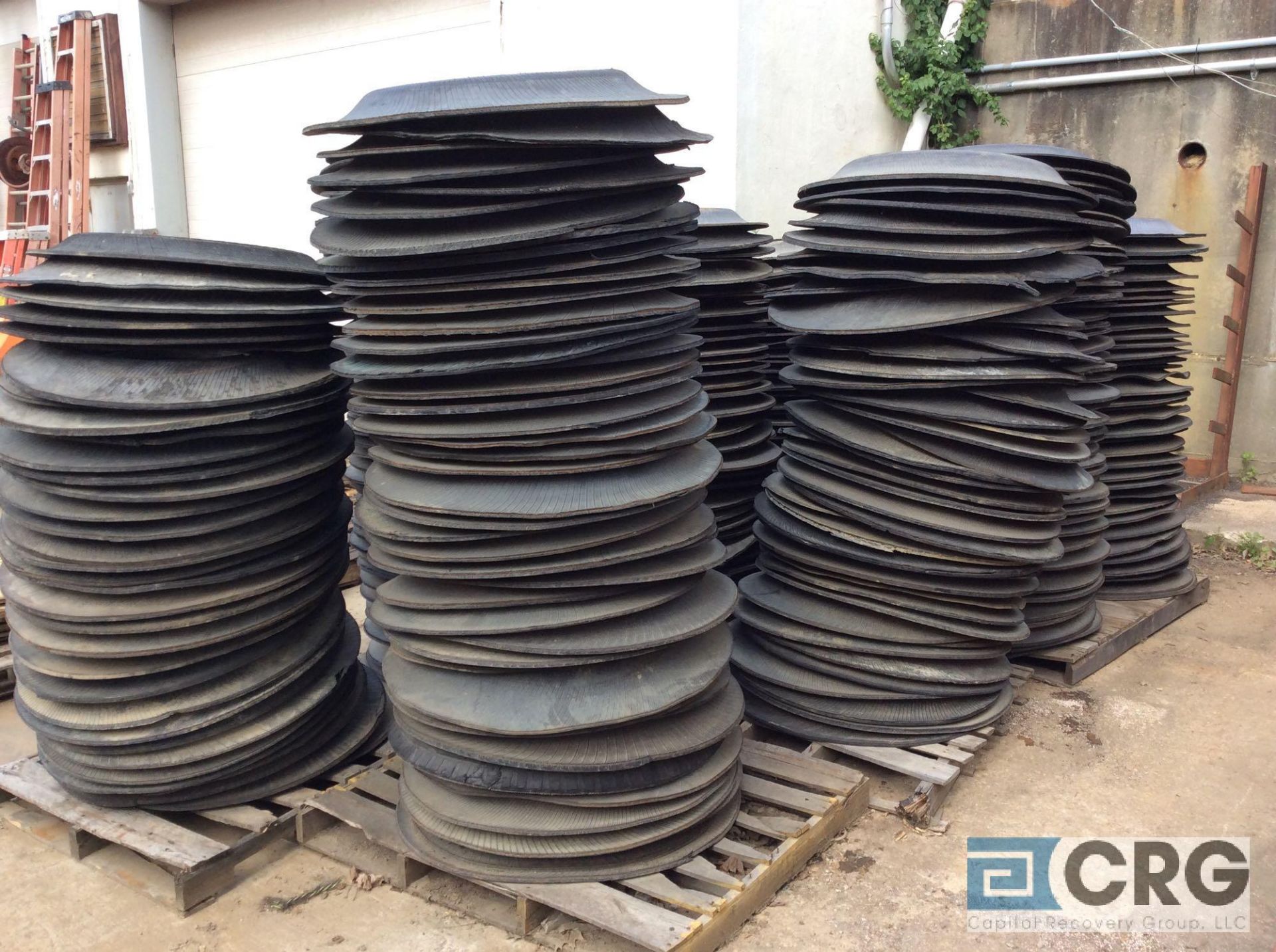 Lot of asst road construction barrels with ring weights. (BARRELS LOCATED IN 2 CONTAINERS STACKED ON - Image 2 of 3