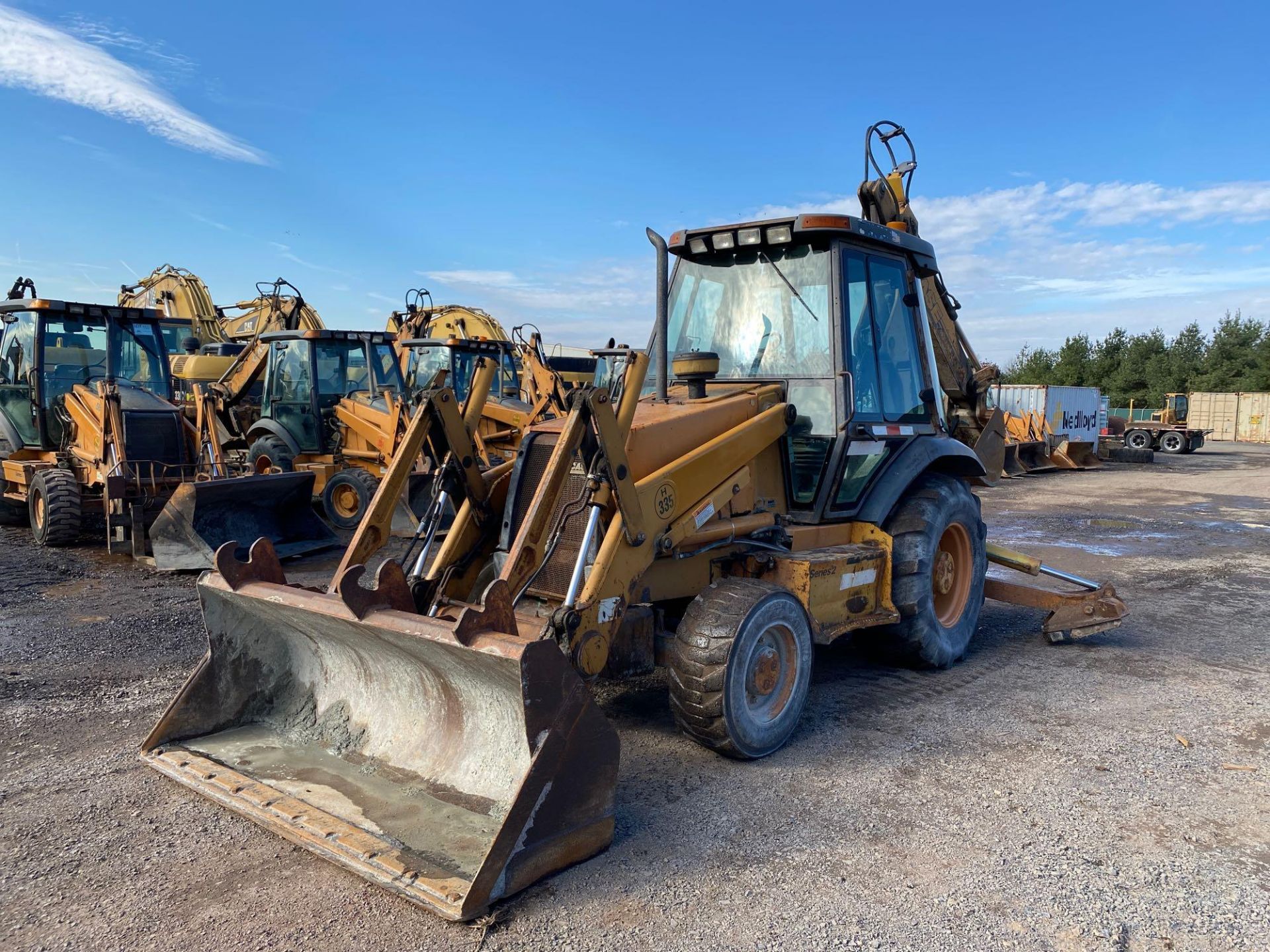 1999 Case 580SL 4 X 4 Loader Backhoe, AC cab, Extendahoe, auxiliary hydraulics, quick disconnect buc