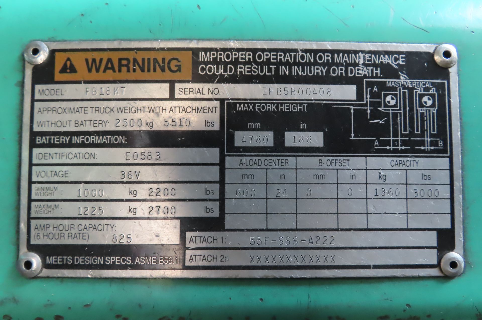 Mitsubishi Electric Forklift - Image 4 of 4