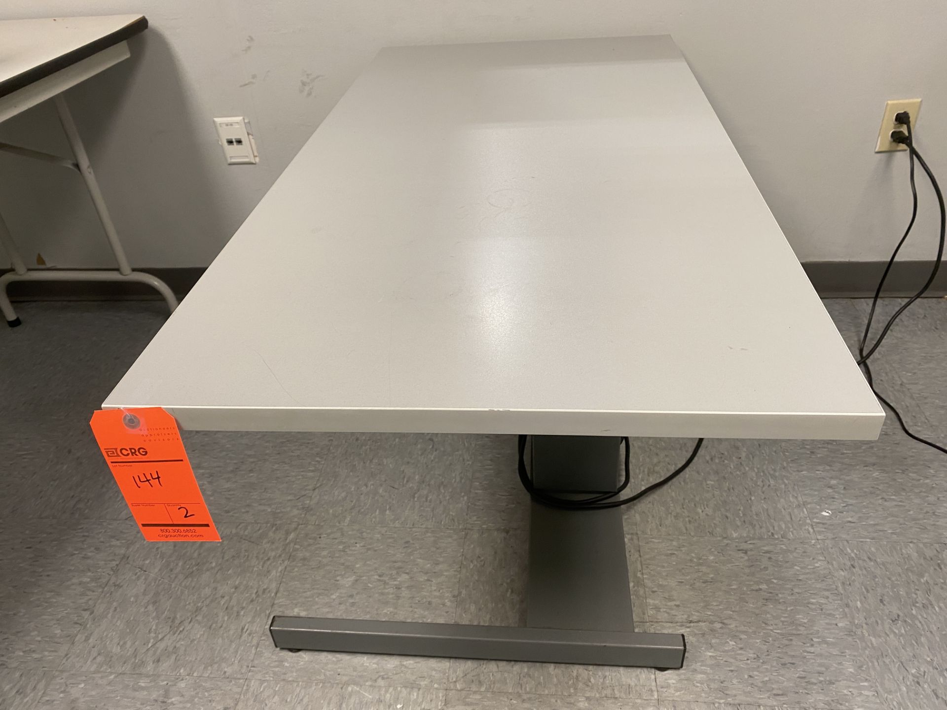 Lot of (2) Mayline electric powered adjustable height work tables, 24" X 48" tops, 24" - 48" - Image 2 of 3