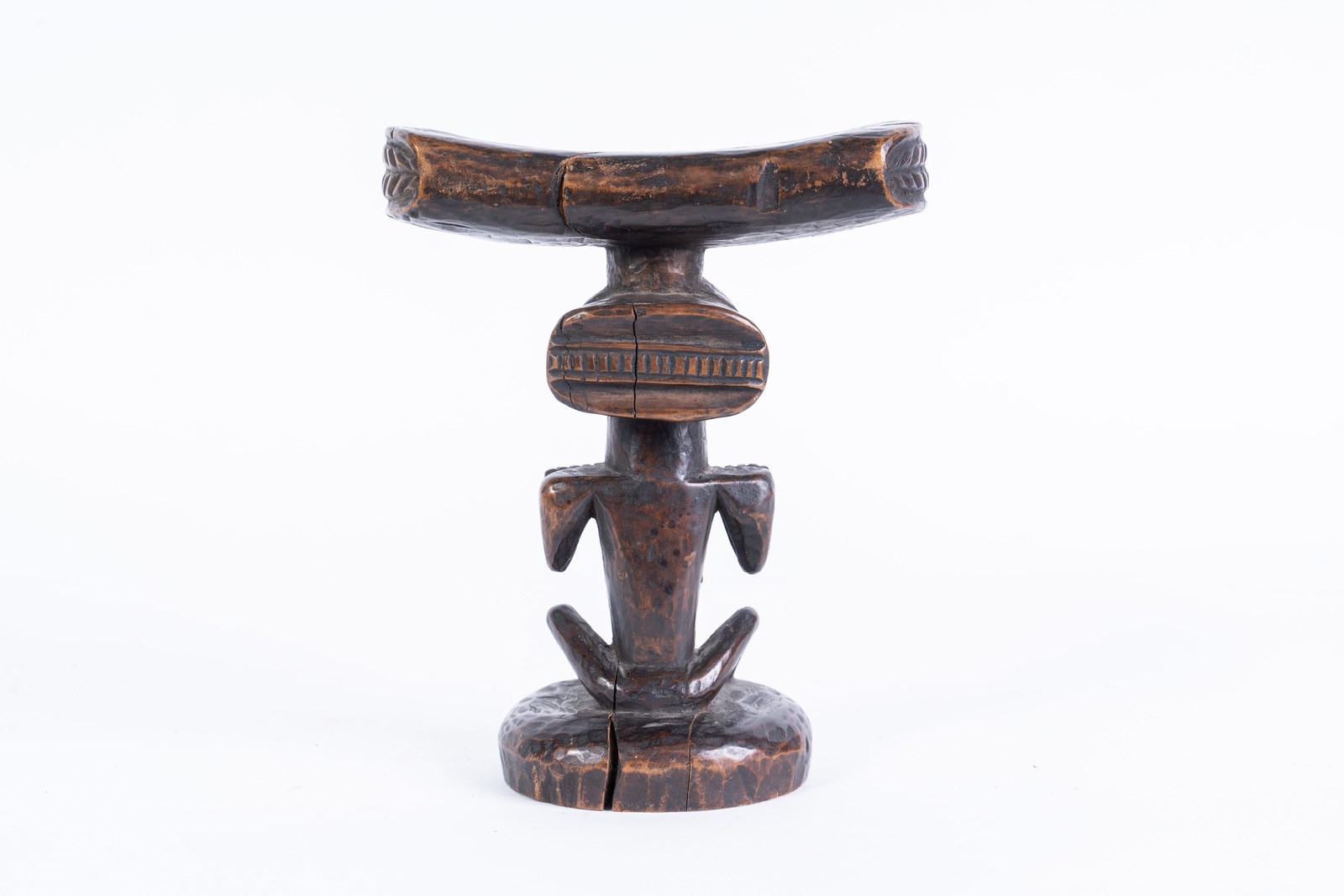 Arte africana Anthropomorphic headrest, LubaD.R. Congo. - Image 3 of 4