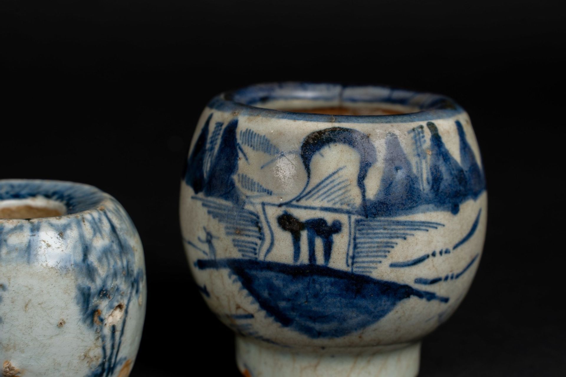 Arte Cinese A group of six blue and white porcelain incense holders China, Qing, 18th century. - Bild 5 aus 5