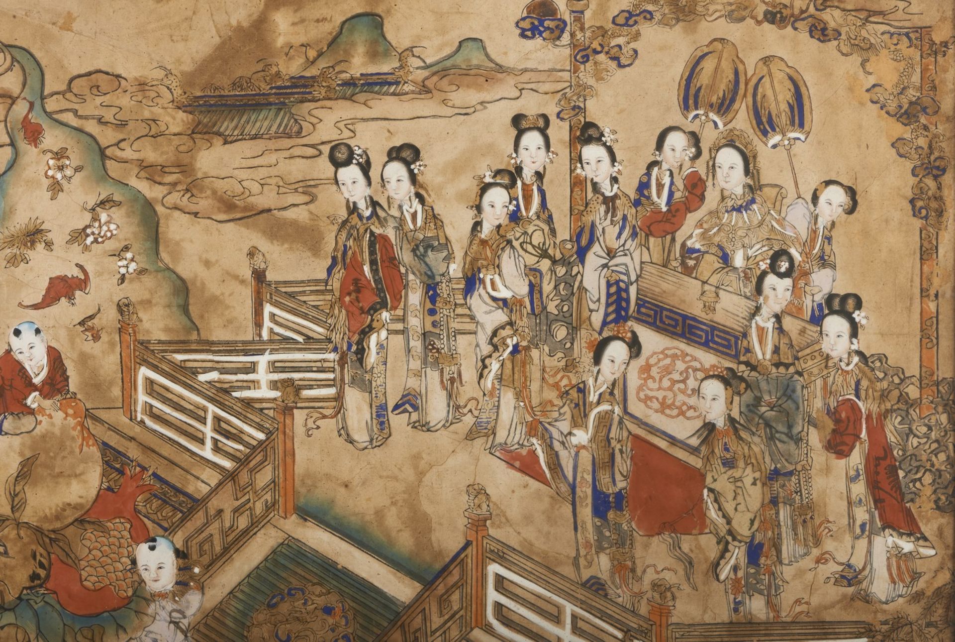 Arte Cinese Ma Gu Xian Shou Tu (Magu offers longevity)Signed Sheng YanghouChina, Qing dynasty,18th - Bild 3 aus 5