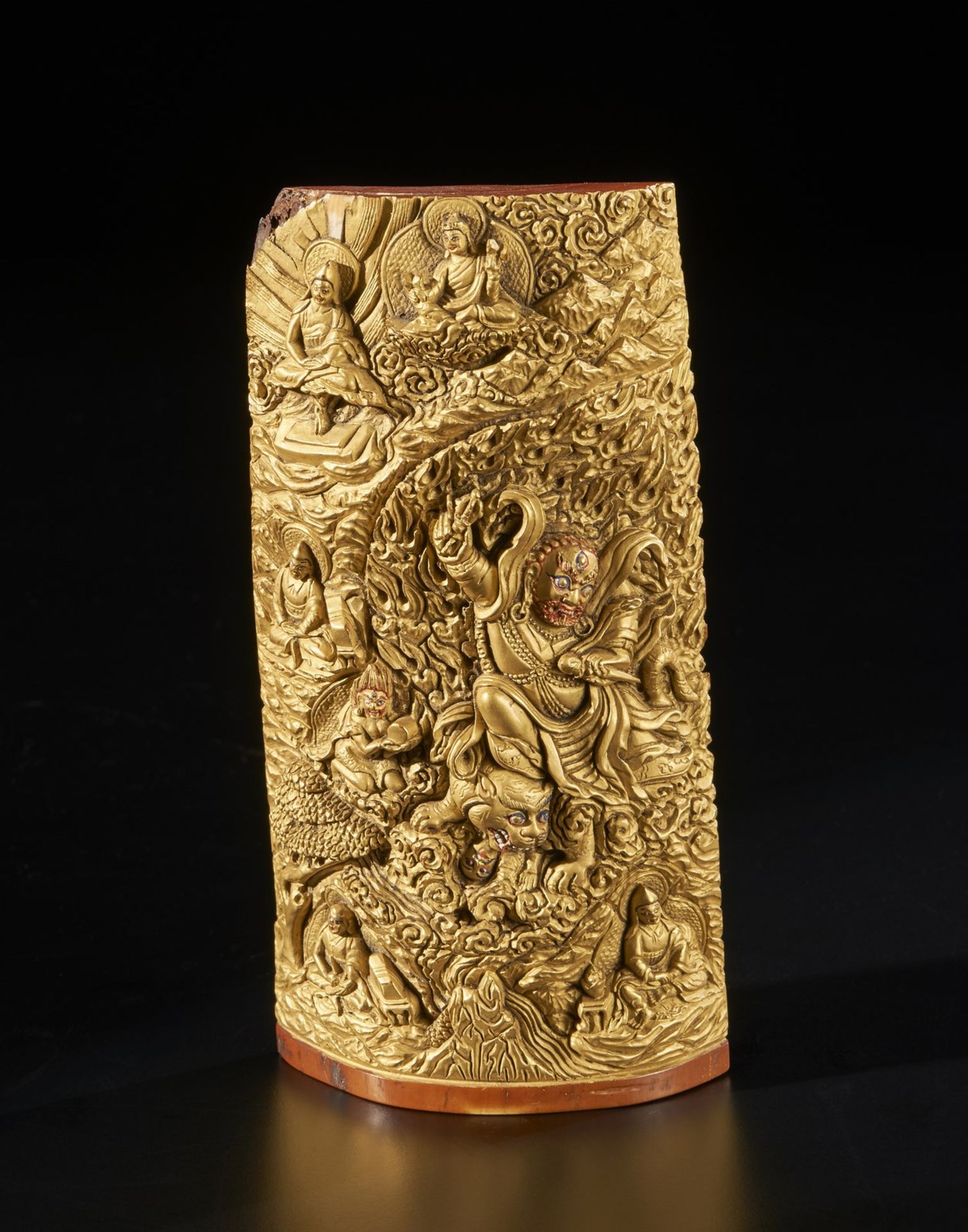 Arte Himalayana A fine ivory carving depicting Dorje Drolo Tibet, 19th century . - Bild 2 aus 4