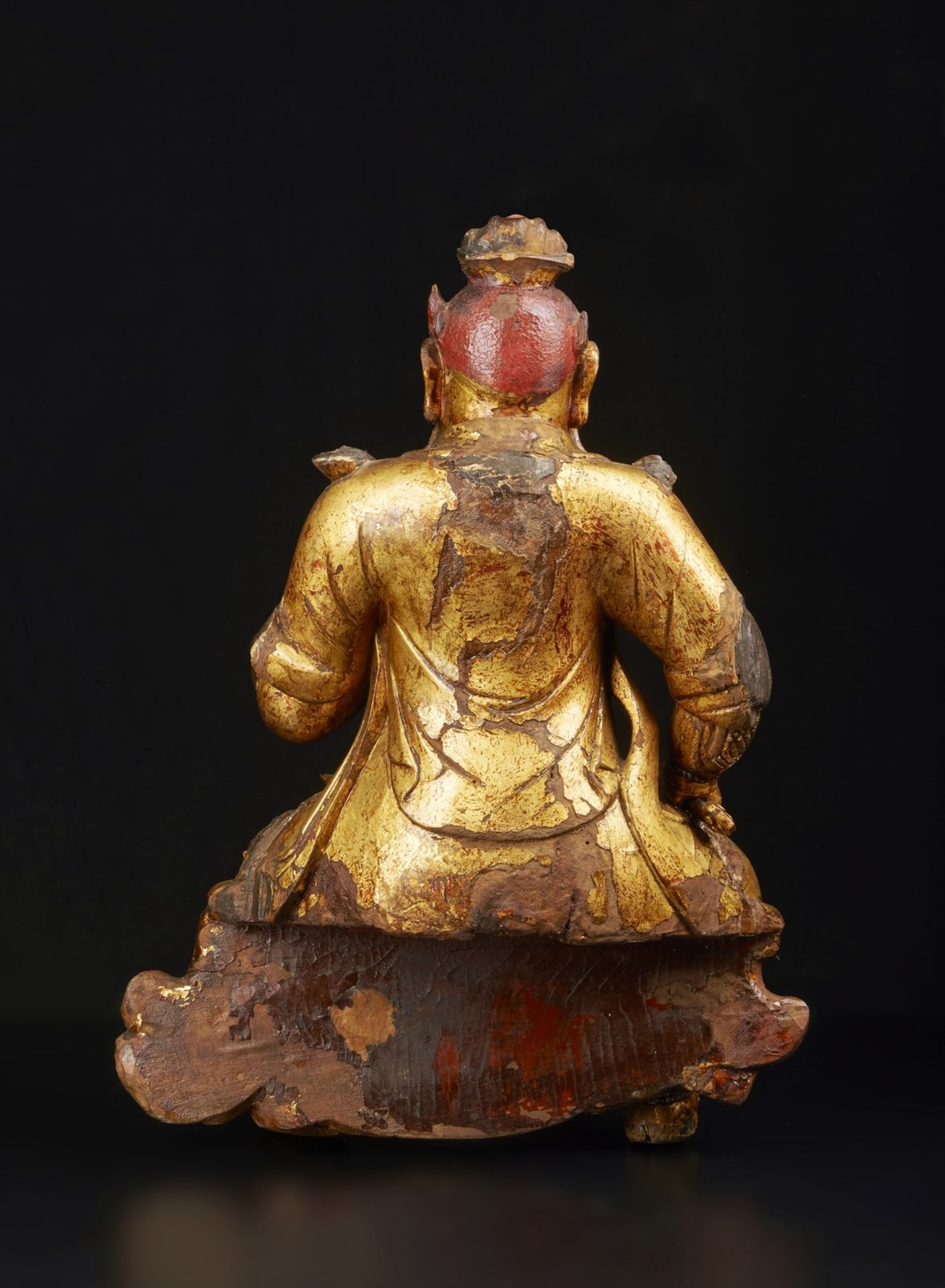 Arte Cinese A lacquered wood figure of Lokapala China, Ming dynasty, Transitional period, 17th cent - Bild 4 aus 5