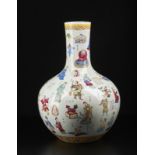 Arte Cinese A large tianchuping porcelain vase painted with characters and long inscriptionsChina,