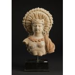 Arte Indiana A polychrome stucco Gandhara torso of bodhisattva, most possibly Maitreya (Buddha of t