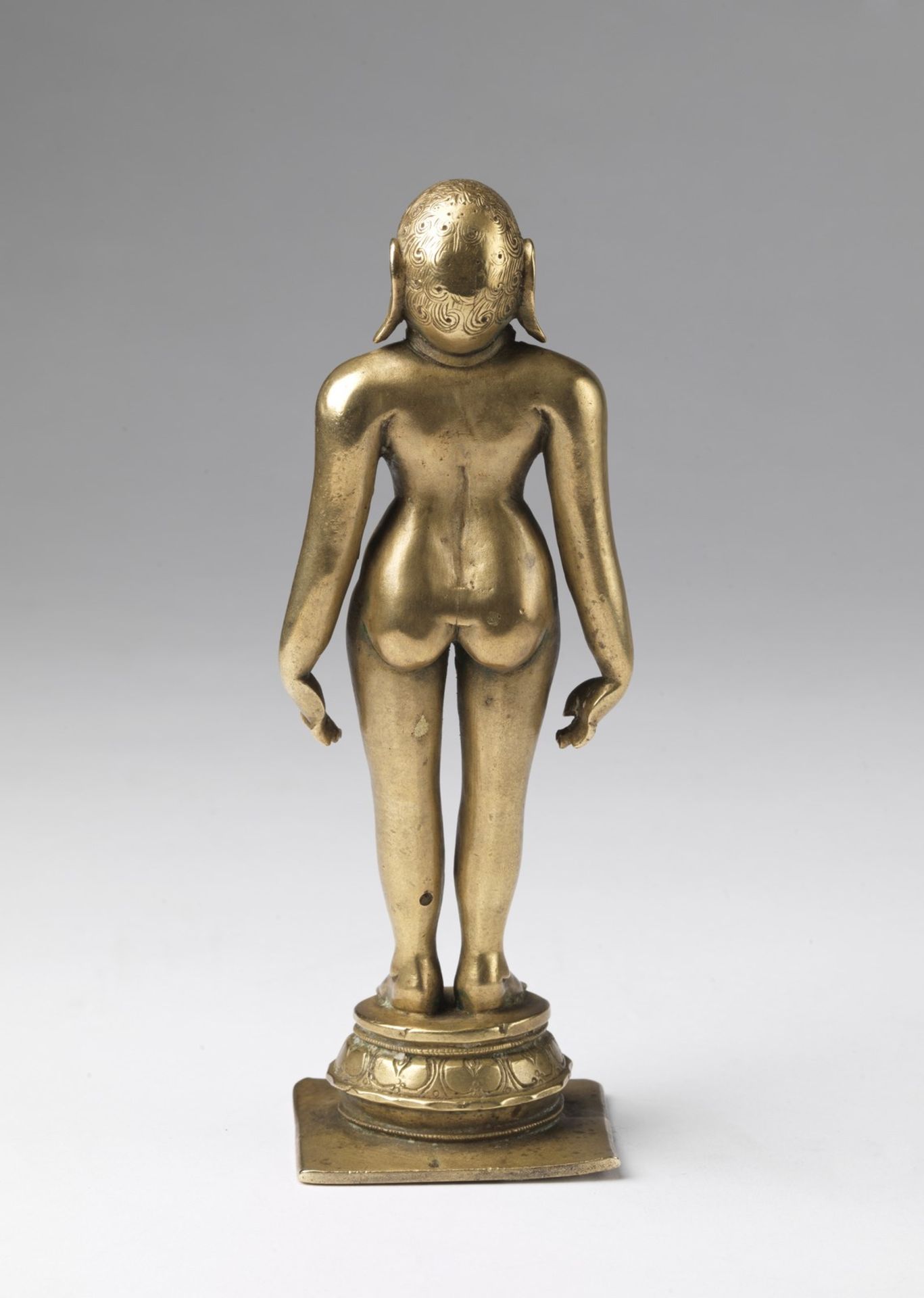 Arte Indiana A brass jaina standing figure India, Karnataka, 16th-17th century . - Bild 4 aus 4